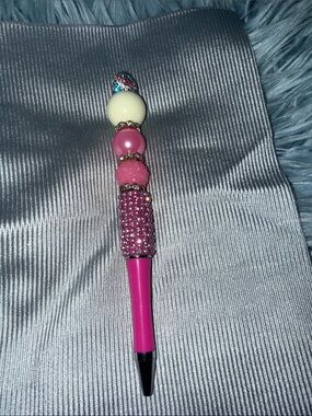 Sparkling Pink Beaded Ballpoint Pen